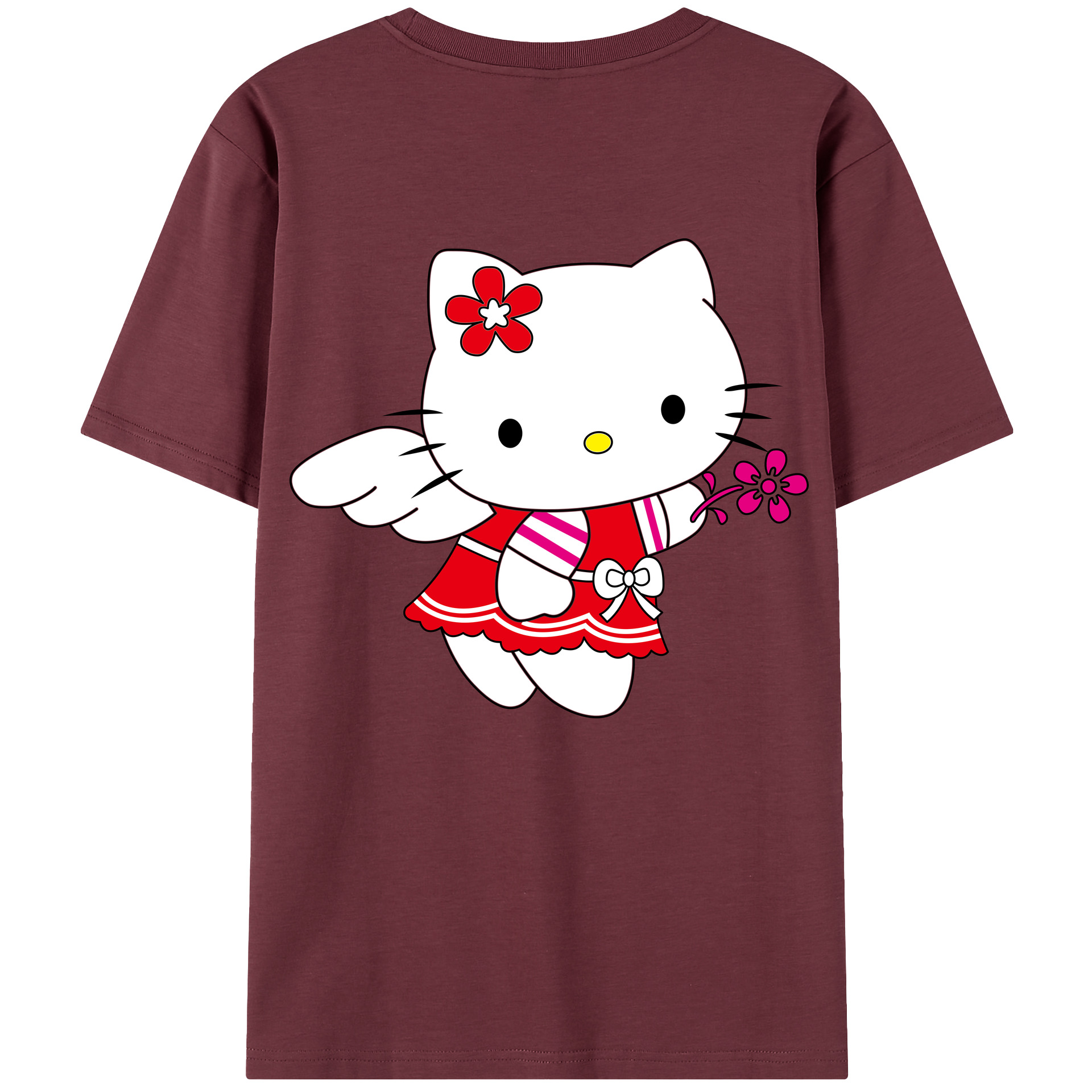 （画像用） Hello Kitty ハローキティ 綿100％半袖Tシャツ（背面プリント）